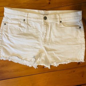 Loft white denim cut off shorts. Size 10